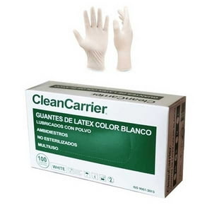 Guantes Latex Blanco Cleancarrier Talla Xs