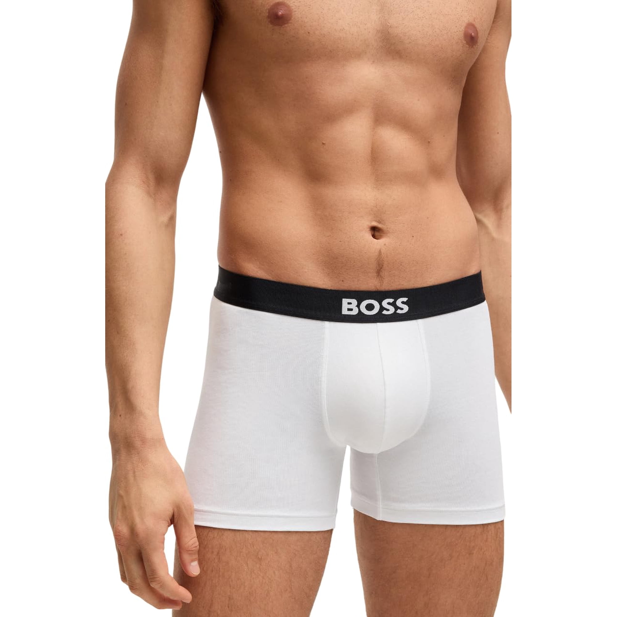 Calzoncillo Bóxer Boss Logo Icon, Paquete De 3 Unidades, Para Hombre, Blanco Empolvado, Xl