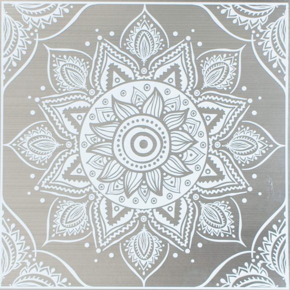 Wallpaper Tiles Main Street, mandala blanca, 8 x 8 unidades, 24 unidades
