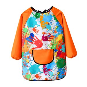 Magideal - Delantal De Pintura Art Smock Para Niños, Babero Suave Resistente Al Agua Para El Hogar, Delantal De Pintura De Artista Para Hornear, Alimentar A Niño Estilo Cxl