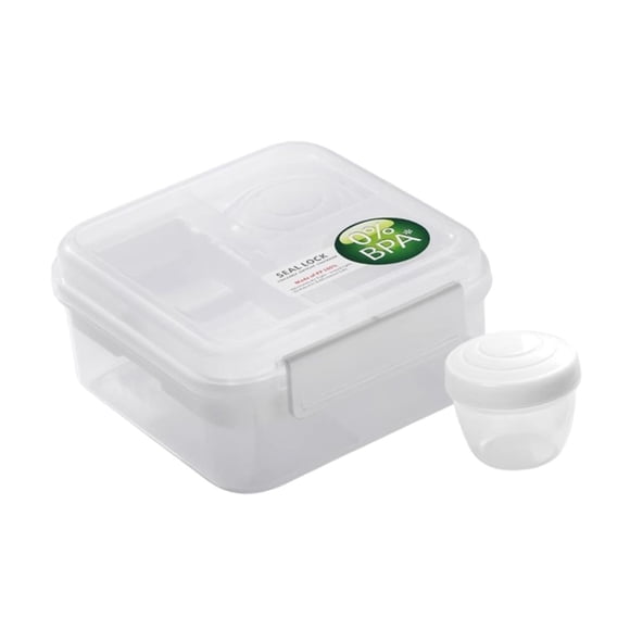 Contenedores Bento Box Portátiles Multiusos Para Preparar Comidas Para La Oficina, Viajes, Fiestas, Color Blanco, 1250 Ml