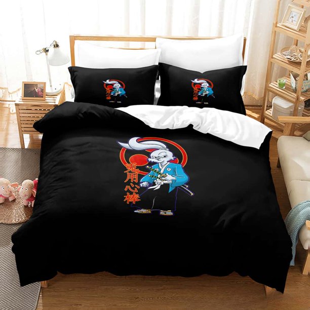 Anime Samurai Rabbit: The Usagi Chronicles Bedding Set Single Twin Full Size Bed Set Adult Kid Bedroom Duvetcover Set Bed Sheets