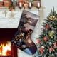thumbnail image 1 of El Planeta del Tesoro Tema: Calcetines de Navidad, fino lino blanco para colgar en escaleras y chimenea, decoración navideña para el hogar, regalo de Navidad.54cm×38cm, 1 of 5