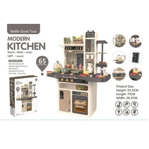 Modernkitchen - Cocina De Juguete 65 Piezas 93.5Cms Altura Café Vapor Agua