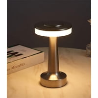 Xinqihang - Lámpara De Mesa Inalámbrica Mejorada, Funciona Con Pilas, Recargable, Táctil, Led De Escritorio, 3 Colores, Atenuación Continua, Luz Nocturna Portátil Para Bar, Restaurante, Dormitorio, Sala De Estar,