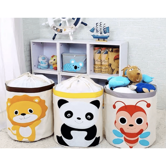 Canasto Organizador de Juguetes Infantil León Plegable 46x44 cm Cesta de Ropa