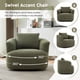 thumbnail image 3 of 360° Swivel Chair, 38.2" Accent Chair Sofa, Upholstered Swivel Barrel Sofa Chair with a Throw Pillow for Living Room, Bedroom, Office and Hotel, Green, 3 of 3