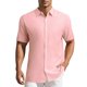 thumbnail image 1 of INSPIRE CHIC Camisas de Hombre para Regreso a Clases Camisa de Manga Corta con Botones para Playa de Verano Cuello en Punta 2XL Rosa, 1 of 6