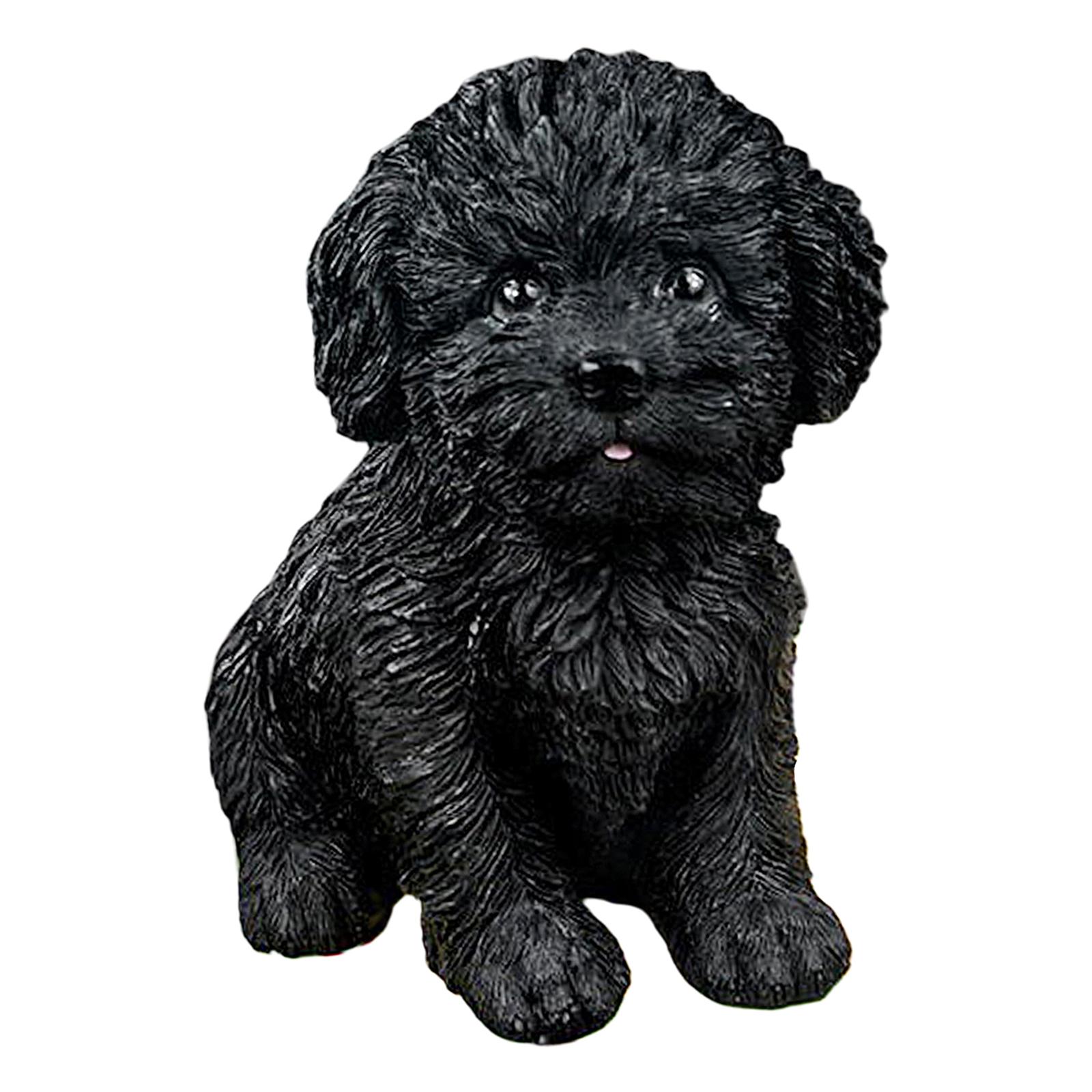 Magideal - Divertida Estatuilla De Perro, Estatua De Animal, Escultura Decorativa, Colección De Resina Para Decoración De Dormitorio De Escritorio En Hogar Negro
