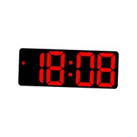 Magideal - Reloj De Pared Digital Con Control De Voz Regulable, Calendario De Escritorio, Despertador Led Con Función De Repetición Y Fecha Y Temperatura Para Sa Rojo