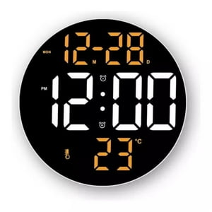 Click Ventas - Reloj De Pared Digital Redondo Led Grande Control Remoto 9P