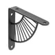 thumbnail image 1 of Soporte Para Estantería Decorativa En Forma De Abanico Con Tornillos Estantería Para El Hogar Negro 15cm, 1 of 5