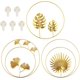 thumbnail image 1 of Decoración de pared de metal dorado, 3 piezas, hojas de pared colgantes, decoración con marco, hojas doradas, esculturas de pared de hierro, hojas de palma de ginkgo, hojas de monstera, decoración de, 1 of 7