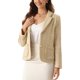 thumbnail image 4 of Blazer de Tweed para Mujer con Solapa de Muesca, Manga Larga, Otoño Invierno, Chaqueta Elegante de Negocios Casual L Albaricoque, 4 of 6