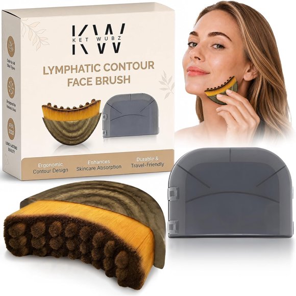 Lymphatic Contour Face Brush, Dry Brush Massager for Lymphat