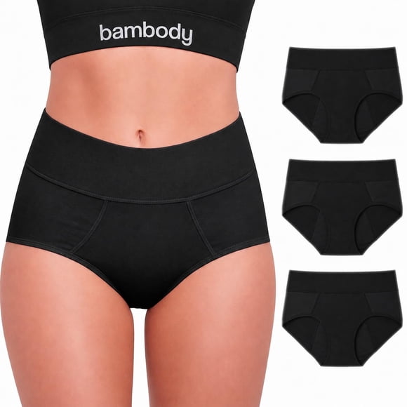 Bragas Bambody talla XX-Small, pack de 3, negras