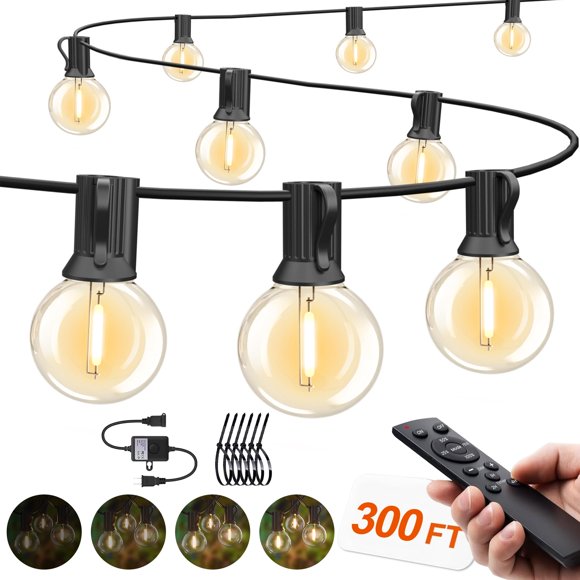 Luces de cadena SUFEIMAS 91 m impermeables con control remoto