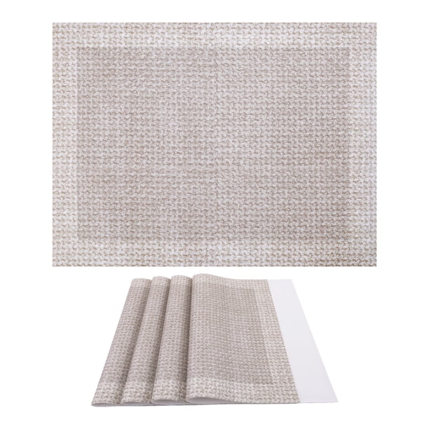 Juego de 4 manteles rectangulares de plástico para decoración de mesa, lavables, resistentes al calor, limpiables, color marrón, 15.7x11.8 pulgadas