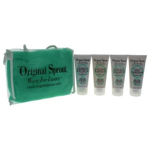 Original Sprout - Kit De Lujo Para Niños: Champú Clásico, Gel De Baño Para El Cabello, Deliciosa Crema Para Bebé, Acondicionador Profundo, Paño Exfoliante