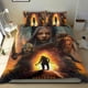 thumbnail image 1 of El Hombre del Norte Conjunto de sábanas temático, trío de piezas, cómodo y amigable con la piel, diseño único, regalo de decoración para el hogar para familiares, amigos y fans,135cm *200cm, 1 of 6