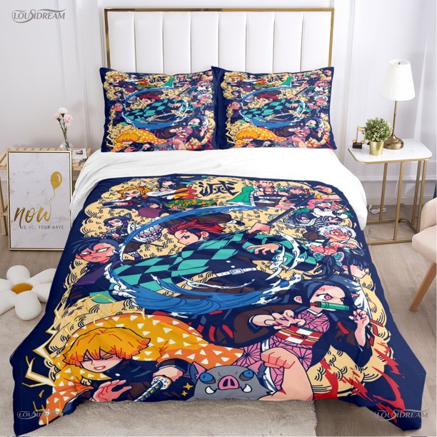 x2321 Bed SheetsCartoon D-Demon-Sla Anime All Season Duvet Cover comforter Bedding set Soft Quilt Cover and Pillowcases /Double 3-Piece Bedding Set (1 Duvet Cover + 2 Pillow Shams) nj2321