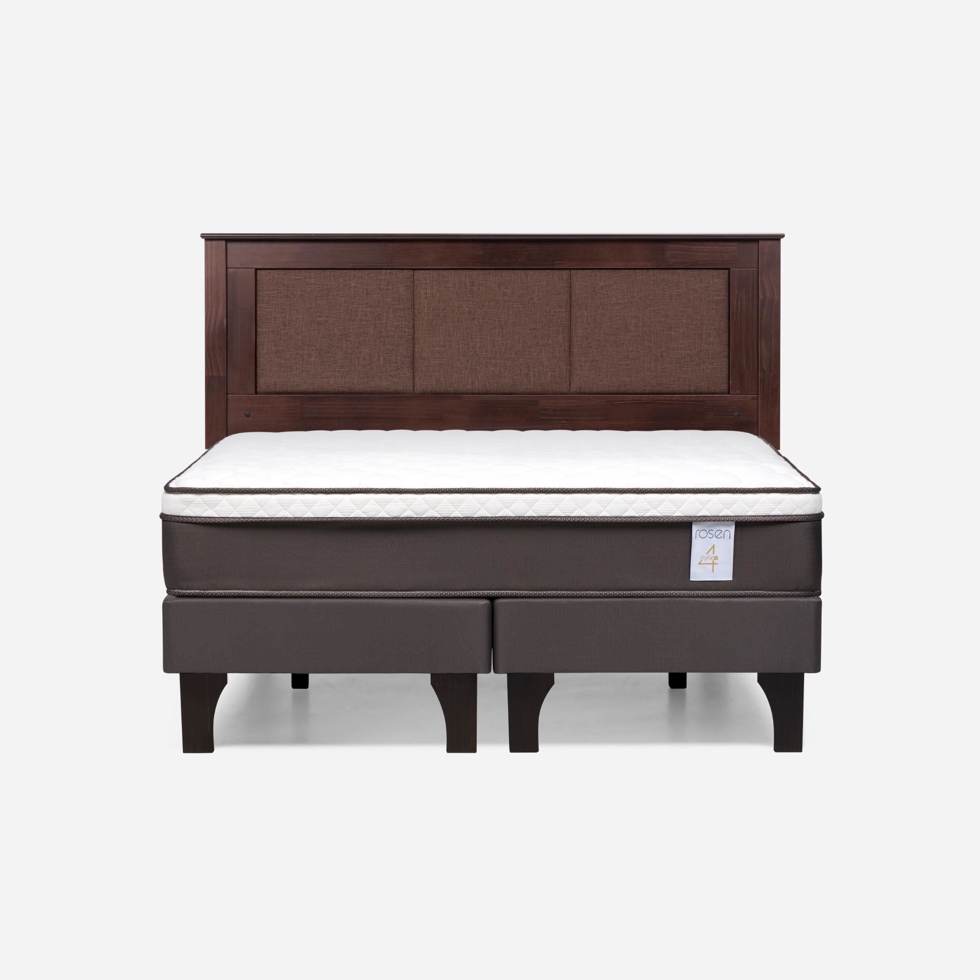 Cama Europea New Style 4 Plus Respaldo Rachel 2 Plazas