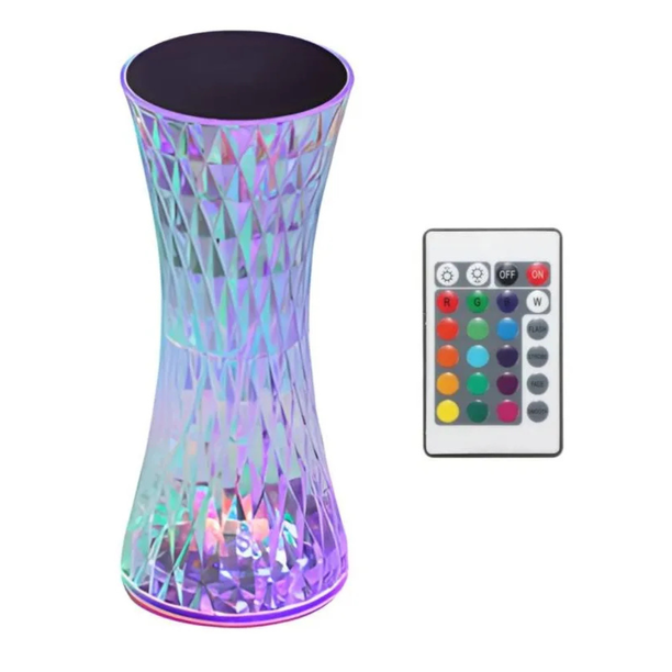 Lámpara De Mesa Led De Cristal Para Velador Decoracion Cristal Multicolor