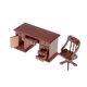 thumbnail image 3 of 1/12 Mano Tallada Mini Mini Wood Drawer Desk Silla Muebles De Oficina ACCS, 3 of 5