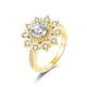 thumbnail image 1 of Anillos de Moissanita de Oro de 1 Quilate para Mujer Corte Redondo Color D Anillo de Diamante VVS1 Anillo de Compromiso de Halo de Plata Esterlina S925, 1 of 8