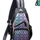 thumbnail image 1 of Geometric Luminous Backpack, Holographic Reflective Zipper Sling Chest Bag, Multi Functional Shoulder Bag, 1 of 3