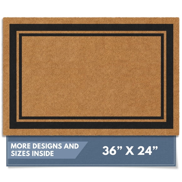 Tapete de entrada Barnyard Designs 61 x 91 cm de fibra de coco natural antideslizante