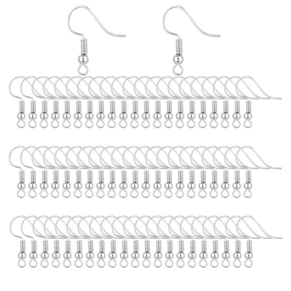 Ganchos para pendientes Bylion 400 piezas acero inoxidable plateado