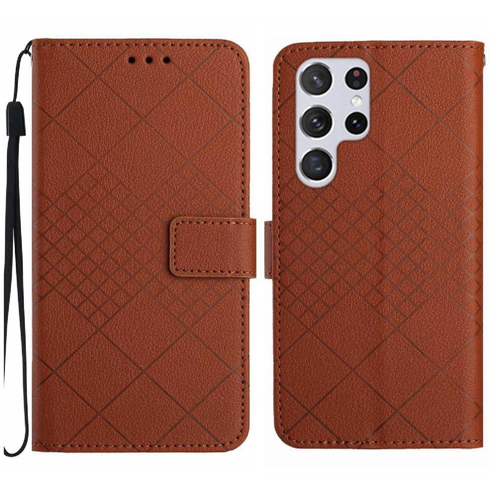 Foxdock - Funda Tipo Cartera Para Samsung Galaxy S24 Ultra Con Soporte Y Correa, Interior Tpu Antirrayas Marrón