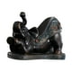 thumbnail image 2 of Elefante Estatuilla Resina Estatua Escultura Decoración Arte Botella Estante Titular Negro Y Violeta, 2 of 3