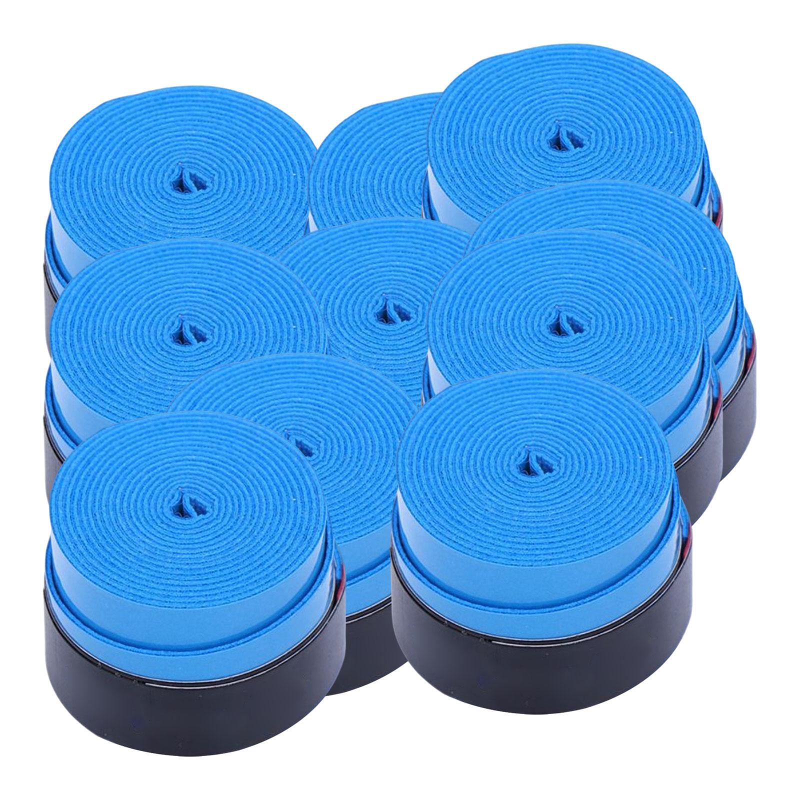 Magideal - Paquete De 10 Empuñaduras De Raqueta De Tenis, Empuñaduras De Bádminton, Reemplazo De Sobregrips De Raqueta De Tenis, Empuñaduras De Raqueta De Squash Azul
