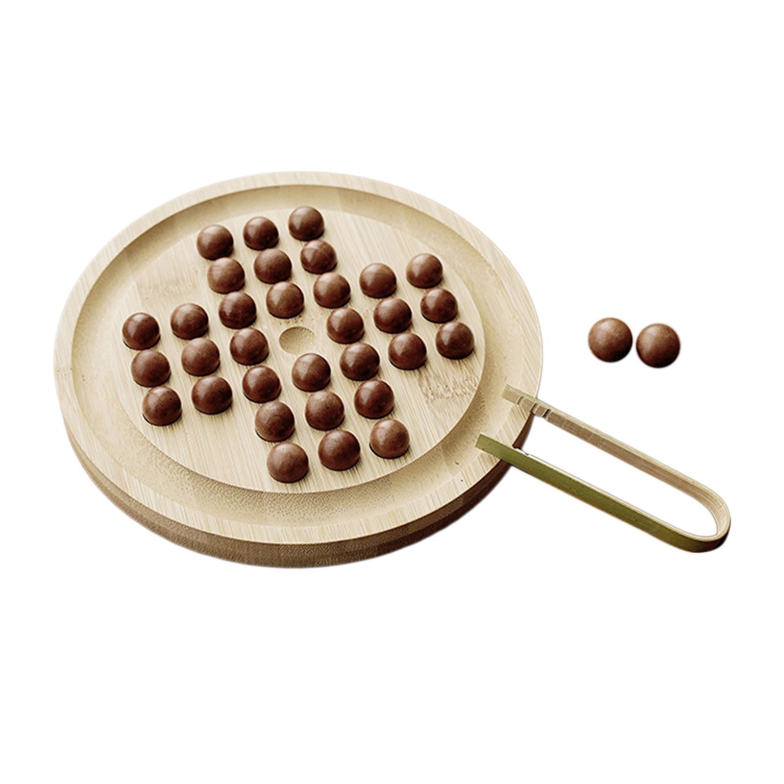 Bothyi - Juego De Mesa Peg Solitaire Con 32 Clavijas Decoración De Oficina Juego De Solitario Para Niños 1 Juego De Madera Grande