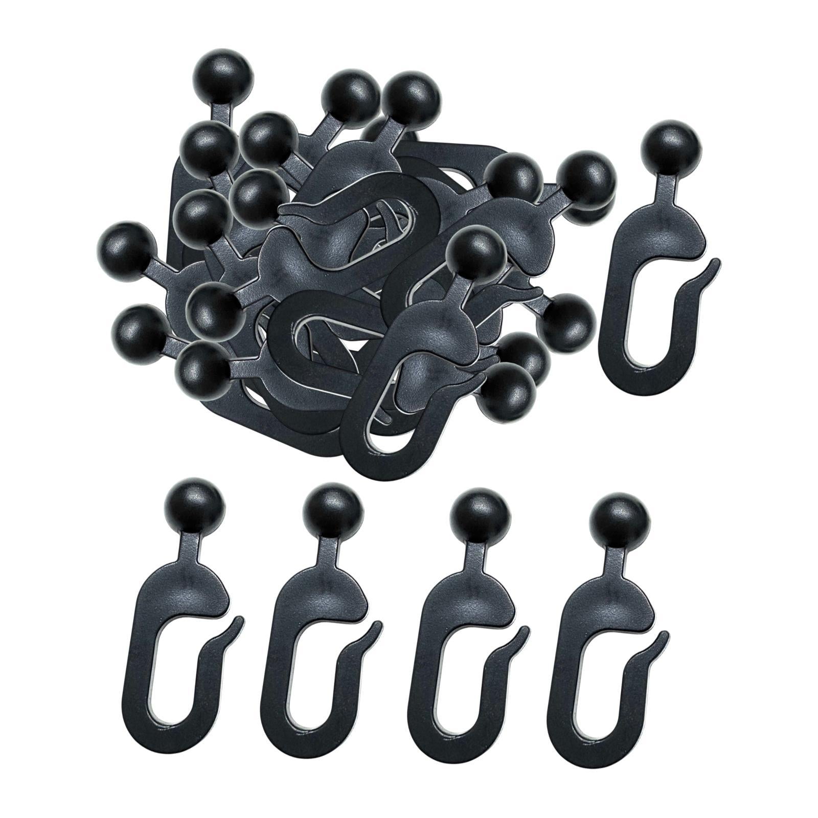 Ioensy - 56 Ganchos Para Cortinas De Cenador, Multiusos, Resistentes Al Óxido, Color Negro.