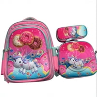 Mundo Shopping - Set De Mochila Niños Escolar Diseño Unicornio Dona Rosa