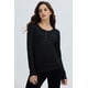 thumbnail image 2 of Polera Mujer Botón Rib Lisa Negro, 2 of 4