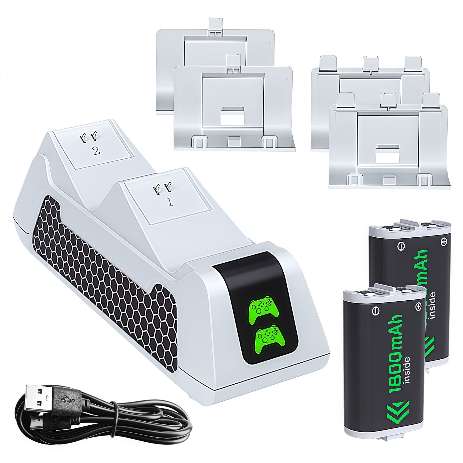 Genérico - Estación De Carga Para Controlador De Xbox Series X & S Con 2 Paquetes De Batería De 1800mah Para Xbox One X/s/elite