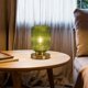 thumbnail image 2 of Lámpara de mesa Feasey Mid Century Modern Green Glass, 2 of 3