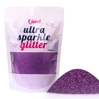 Glitter Licool Glitter Fine, 100 G/3.5 Oz, Para Decoración De Uñas, Color Morado