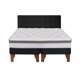 thumbnail image 1 of Cama Europea Stella 2 Plazas + Respaldo Capitoné Madera Negro, 1 of 3