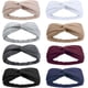 thumbnail image 1 of Diademas anchas para mujer, turbantes bohemios africanos, diademas con nudos, accesorios elásticos para el cabello (colores lisos), 1 of 7