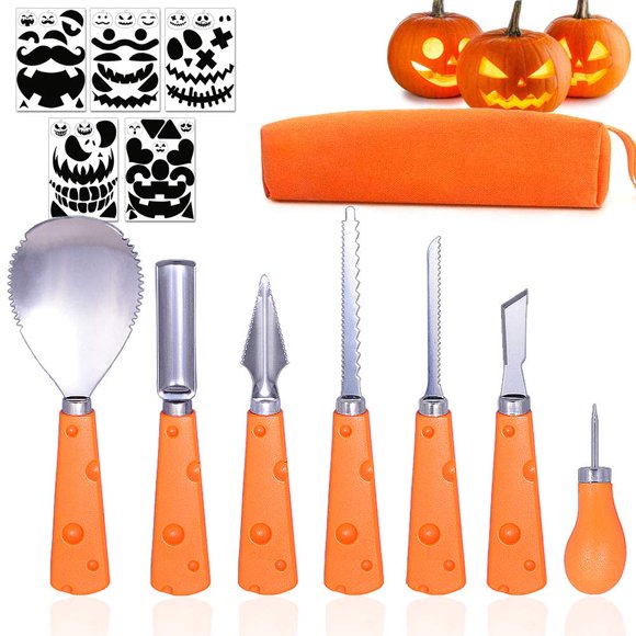 Kit de Tallado de Calabaza Taspire 7 Herramientas y 12 Plantillas