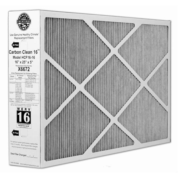 Filtro de aire HVAC Healthy Climate X6672 MERV 16 con carbón