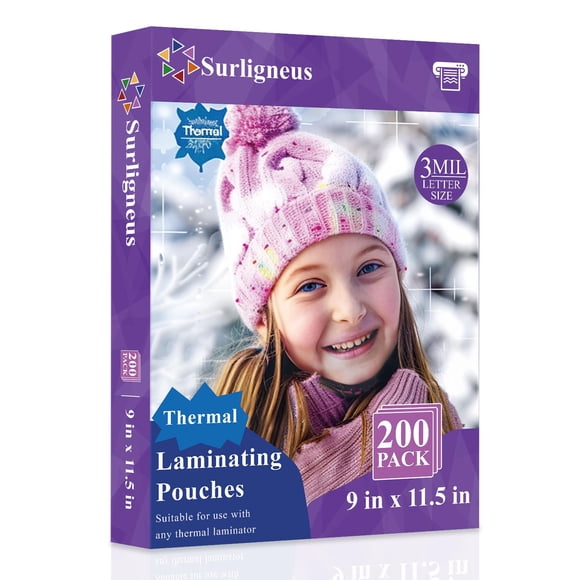 Fundas para plastificar Surligneus, paquete de 200, 3 mil, 22.9 x 29.2 cm