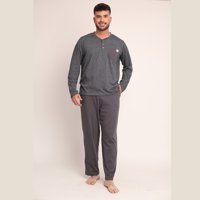 Mon Amour - Pijama Algodón Liso Tela Melange Abotonado 2612074 - S