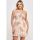 thumbnail image 1 of Saronite Vestido Corto de Rayón con Volantes, Tirantes Ajustables y Estampado Floral de Cachemira, Rosa (Talla Grande para Mujer), 1 of 5