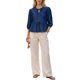 thumbnail image 2 of INSPIRE CHIC Blusas de Mezclilla para Mujer con Lazo al Frente, Mangas Abullonadas, Volante en el Bajo, Blusa Peplum, Camisas de Jean 2XL Azul Oscuro, 2 of 6